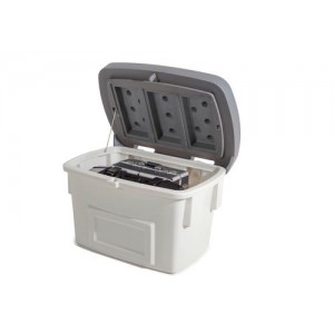 Univerzalna posoda tip UB 200 iz umetne mase (PE), prostornina 200 litrov, siv pokrov