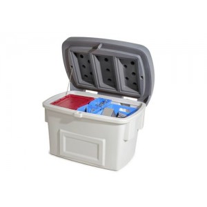 Univerzalna posoda tip UB 200 iz umetne mase (PE), prostornina 200 litrov, siv pokrov