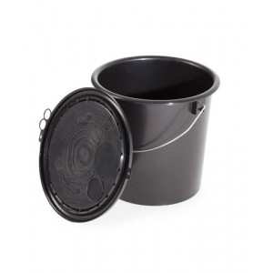 UN vedro iz PP, 11 L, črno, prevodno, s pokrovom, PU = 5 kosov UN vedro iz PP, 11 L, črno, prevodno, s pokrovom, PU = 5 kosov