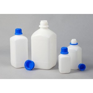 Plastenke z ozkim grlom iz HDPE, kvadratne, 500 ml, 15 kosov