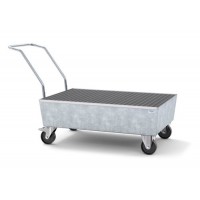 Mobilna lovilna posoda pro-line 200l, pocinkana, z rešetko, elektr. prevodna