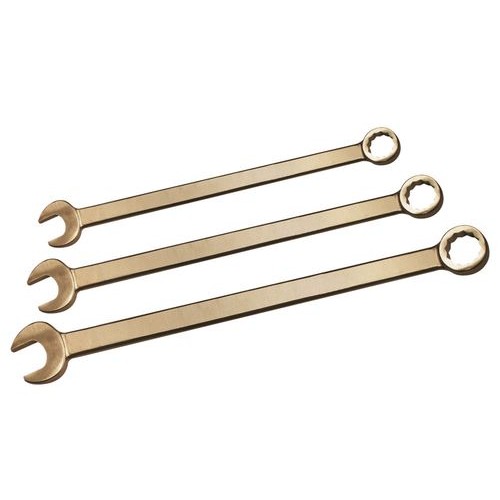 Komplet kombiniranih ključev (viličasti in obročasti), 10 kosov, ekstra dolgi, SW 10-32 mm, bron, neiskreči, za Ex cone