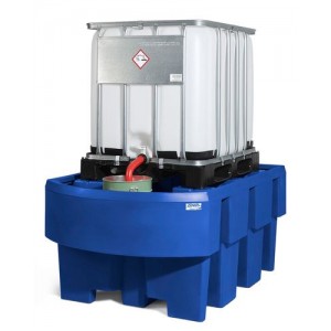 Lovilna posoda classic-line za 1 IBC, s prostorom za pretakanje