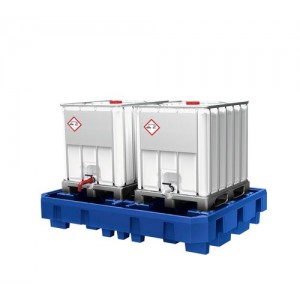 Lovilna posoda classic-line za 2 IBC, s prostorom za pretakanje