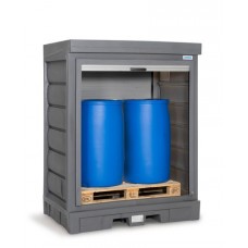 PolySafe skladišče nevarnih snovi D, z roleto, za 2 x 200 litrska soda