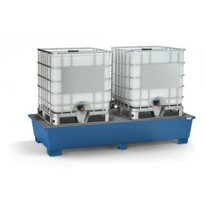 Lovilna posoda classic-line za 2 IBC, barvana, 2 rešetki