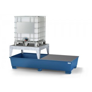 Lovilna posoda classic-line za 2 IBC, barvana, 1 stojalo, 1 rešetka