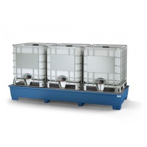 Lovilna posoda classic-line za 3 IBC, barvana, 3 rešetke