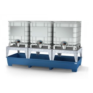 Lovilna posoda classic-line za 3 IBC, lakirana, 3 stojala