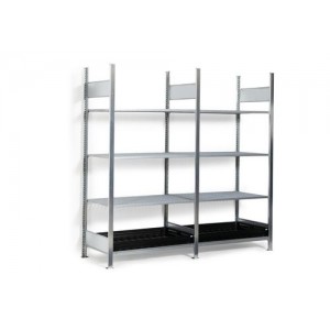 Regal GKG 1040-V pro za nevarne snovi, PE kad, pocinkana rešetka, 1060 x 437 x 2000 mm, osnovna enota