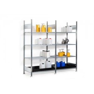 Regal GKG 1040-V pro za nevarne snovi, PE kad, pocinkana rešetka, 1060 x 437 x 2000 mm, osnovna enota