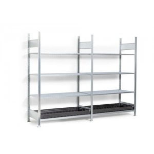 Regal za nevarne snovi GKG 1360-V pro, PE kad, pocinkana rešetka, 1312 x 637 x 2000 mm, dodatni regal