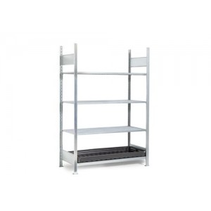 Regal za nevarne snovi GKG 1340-V pro, PE kad, pocinkana rešetka, 1360 x 437 x 2000 mm, osnovni regal