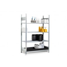 Regal za nevarne snovi GKG 1340-V pro, PE kad, pocinkana rešetka, 1360 x 437 x 2000 mm, osnovni regal