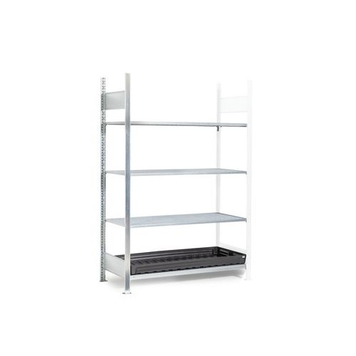 Regal za nevarne snovi GKG 1360-V pro, PE kad, pocinkana rešetka, 1312 x 637 x 2000 mm, dodatni regal