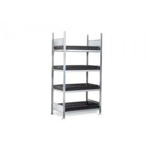 Regal GKW 1060 pro za nevarne snovi, 4 PE pladnji, 1060 x 637 x 2000 mm, osnovna enota