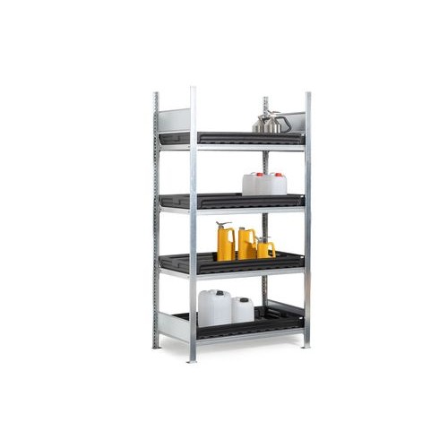 Regal GKW 1060 pro za nevarne snovi, 4 PE pladnji, 1060 x 637 x 2000 mm, osnovna enota