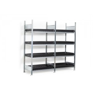 Regal GKW 1060 pro za nevarne snovi, 4 PE pladnji, 1060 x 637 x 2000 mm, osnovna enota