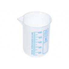 Čaša Griffin iz PP, laboratorijske čaše z natisnjeno modro volumsko lestvico, 100 ml, 24 kosov