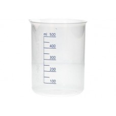 Čaša Griffin iz PP, laboratorijske čaše z natisnjeno modro volumsko lestvico, 500 ml, 12 kosov
