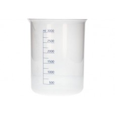 Čaša Griffin iz PP, laboratorijske čaše z natisnjeno modro volumsko lestvico, 3000 ml, 6 kosov